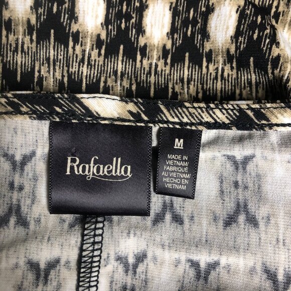 Rafaella Tunic Womens Sz Medium Brown Black Stretchy Cold Shoulder Short Sleeve - Picture 5 of 6